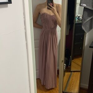 Elegant Strapless Mauve Dress